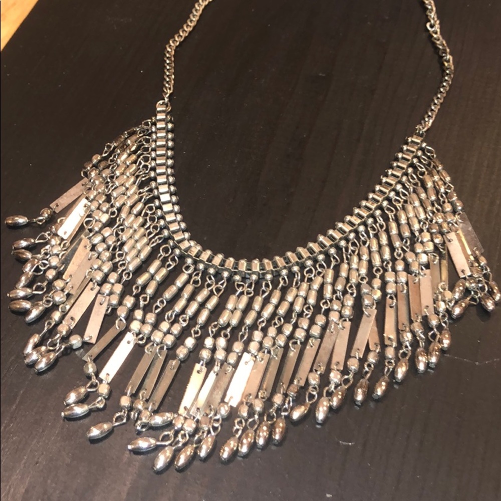 Silver statement necklace